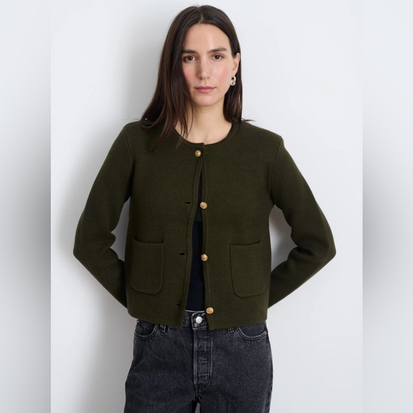 Alex Mill Olive Green Cardigan Sweater - Picture 2 of 11